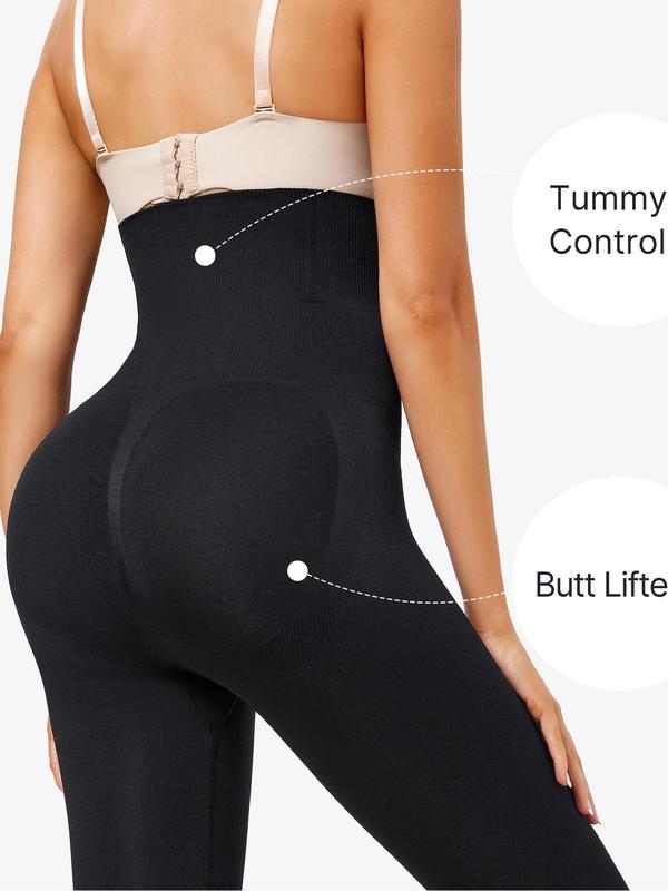 Women's Solid High Waist Shapewear Leggings, High Stretch Tummy Control Butt Lift Shaper, Ladies Shapewear Bottoms for All Seasons