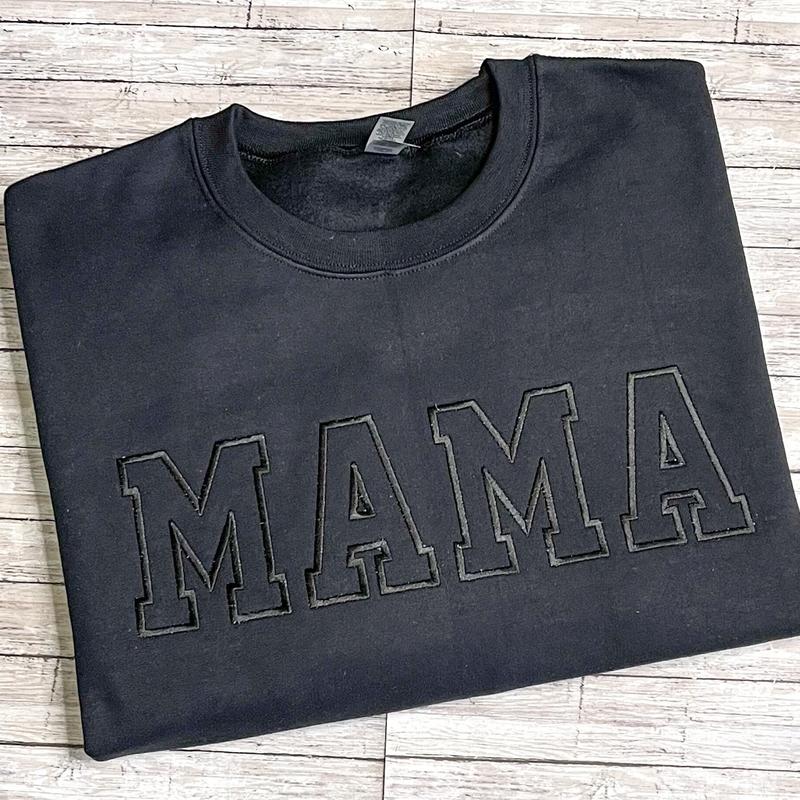 Custom Embroidered Mama Sweatshirt with Kids' Names - Perfect Gift for Mom