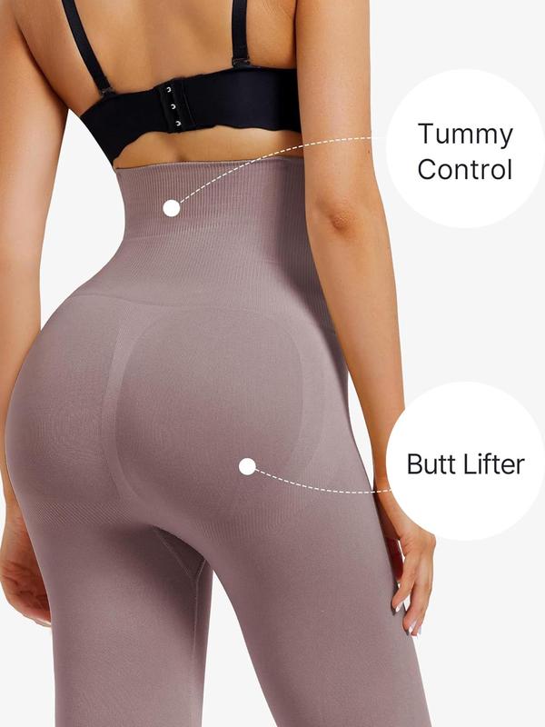 Women's Solid High Waist Shapewear Leggings, High Stretch Tummy Control Butt Lift Shaper, Ladies Shapewear Bottoms for All Seasons