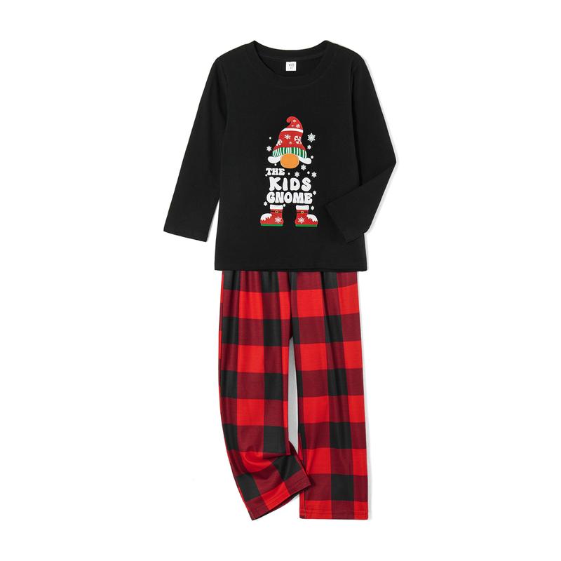 Calsunbaby Christmas Family Matching Pajamas Sets Christmas PJ's Letter Print Top and Plaid Pants Jammies Sleepwear