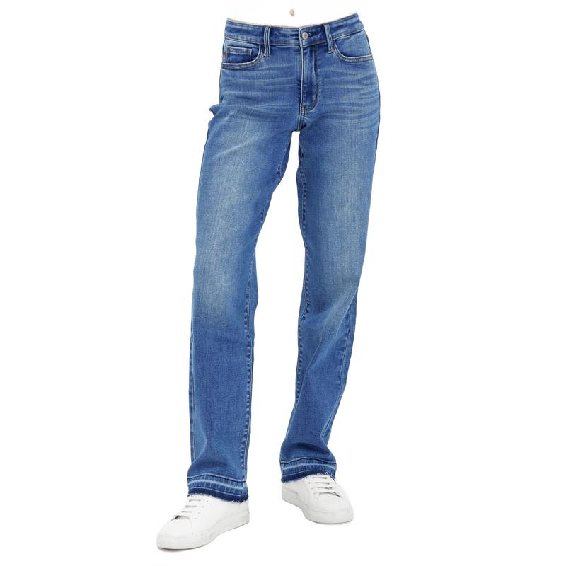 JUDY BLUE MID RISE RELEASE HEM DAD JEANS