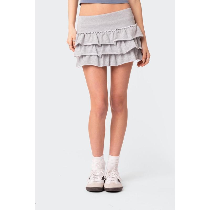 Martina Ruffle Terry Mini Skirt