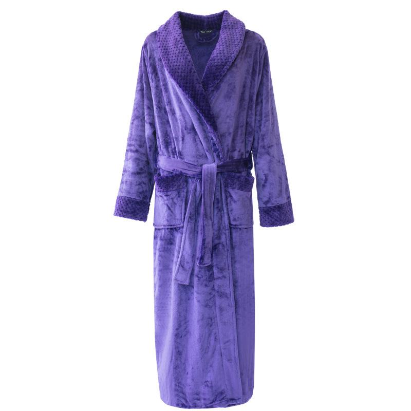 1pc HELLOMAMMA Women'S Vintage V-Neck Long Sleeve Fleece Robe with Belt - Solid Color Plush Luxury Bathrobe, Cotton Blend, Machine Washable, Fall Winter Dressing Gown, Waiver Style Sleepwear