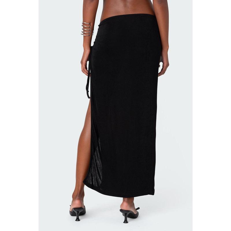 Goldie Slitted Drawstring Maxi Skirt