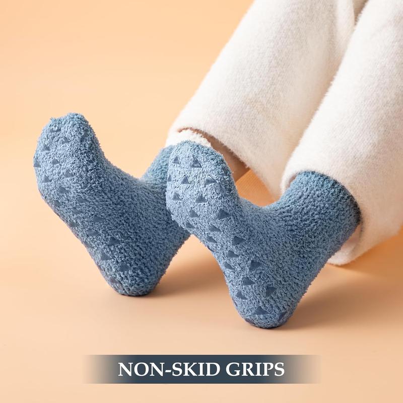 Fuzzy Socks - 5 Pairs Slipper Socks for Women, Cozy Socks, Women's Winter Warm Socks, Non Slip Fuzzy Slipper Socks