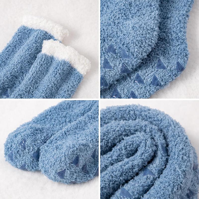 Fuzzy Socks - 5 Pairs Slipper Socks for Women, Cozy Socks, Women's Winter Warm Socks, Non Slip Fuzzy Slipper Socks