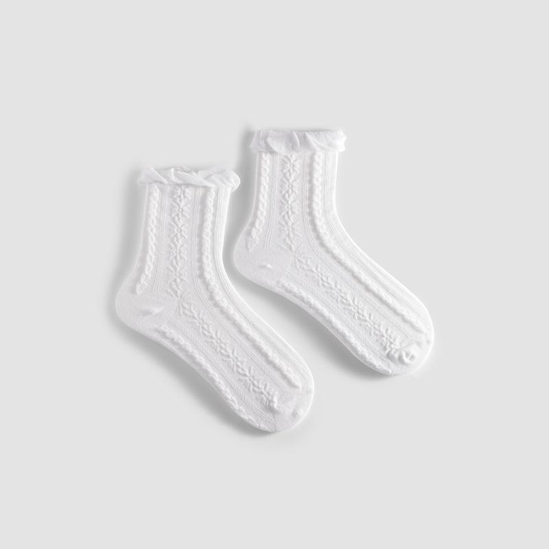 Cider [One Size] 3pairs Solid Cable Knit Socks