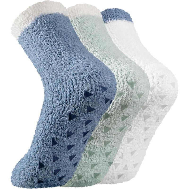 Fuzzy Socks - 5 Pairs Slipper Socks for Women, Cozy Socks, Women's Winter Warm Socks, Non Slip Fuzzy Slipper Socks