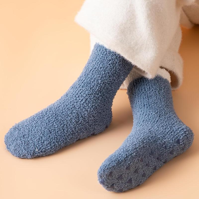 Fuzzy Socks - 5 Pairs Slipper Socks for Women, Cozy Socks, Women's Winter Warm Socks, Non Slip Fuzzy Slipper Socks