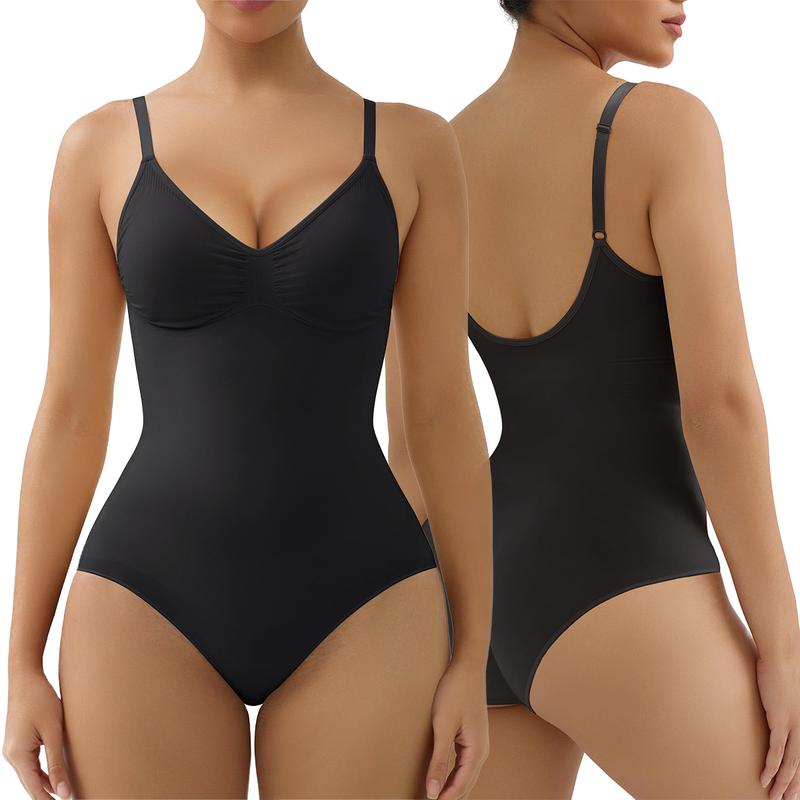 SHAPERX Tummy Control Thong Bodysuit Built in bra Shapewear for Women with Removable Pads Womenswear Underwear