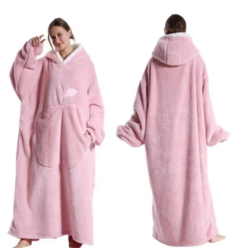 Apple Pattern Oversized Blanket Hoodie, 2024 new model, new hot sale，Ultra Soft Warm Wearable Blanket Sweatshirt for Women & Men, Gift for Ladies