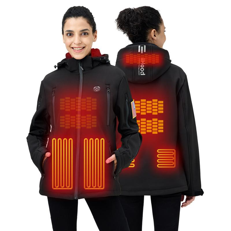 iHood Women's Heated Jacket with 12V Battery Pack Waterproof Winter Outdoor heated Jacket for Women Heating Jacket coat