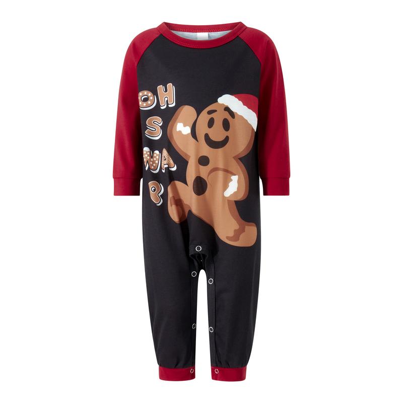 Christmas Family Pajamas Matching Sets Gingerbread Man Long Sleeve Tops with Pants Set Christmas Outfits Sleepwear