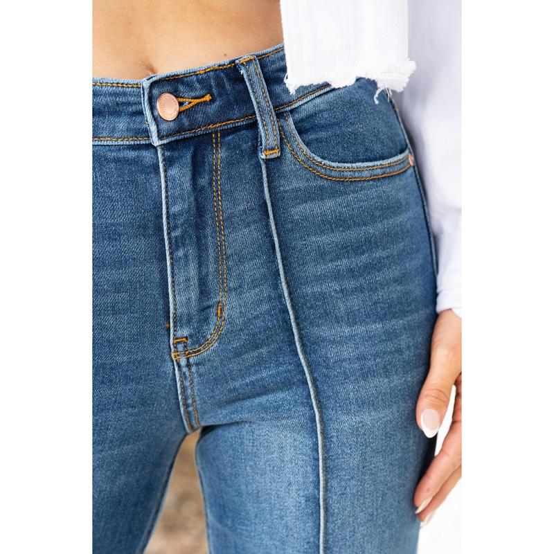 Judy Blue Sweet Cheeks High Rise Cuffed Straight Jeans