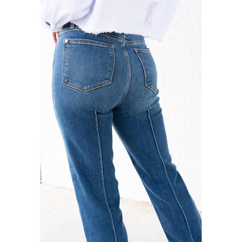 Judy Blue Sweet Cheeks High Rise Cuffed Straight Jeans