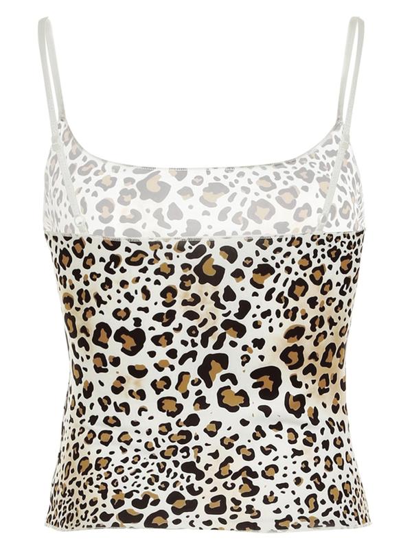 Women's Leopard Print Cami Top, Casual Sleeveless Spaghetti Strap Top for Summer, Fashion Women's Top for Daily Wear