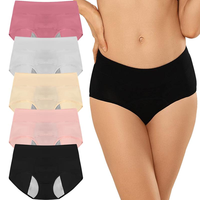 ETAOLINE Women's Period Panties Menstrual Underwear Postpartum Hipster Leakproof Cotton Panties Soft Full Coverage Briefs