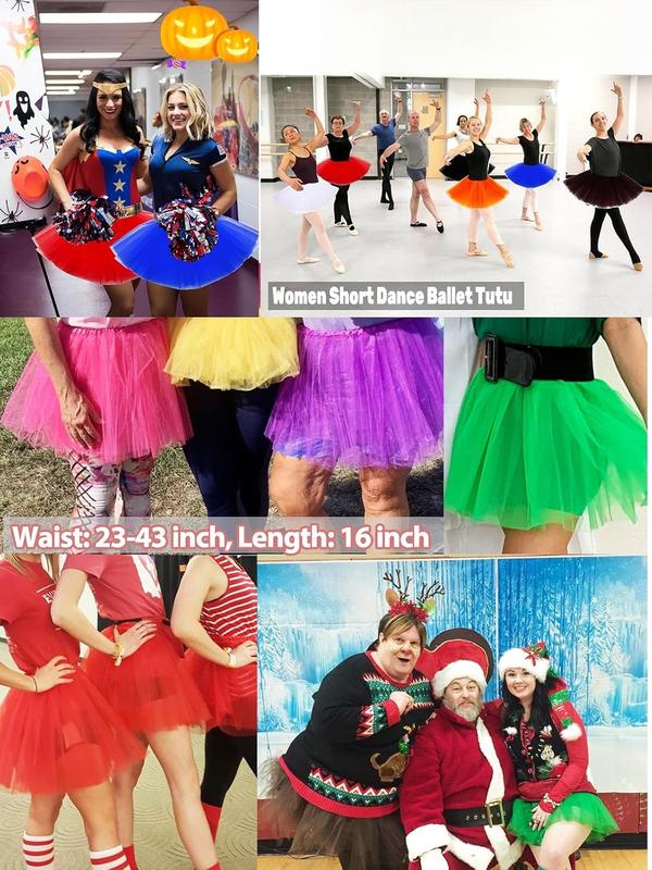 Women Teens Tutu Adult 4 Layered Tutu Skirt with Satin Lined Dance Non See-Through Tutu  Costumes