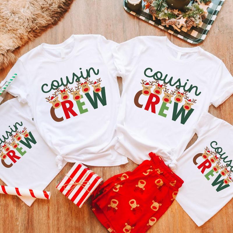 Christmas Cousin Crew Reindeer Shirt, Christmas Cousin 2024 T-Shirt, Cousin Crew Matching Tee, Family Matching Christmas Shirts, Cute Cousin KFQGS