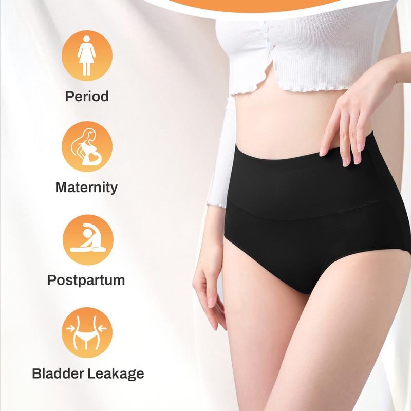 ETAOLINE Women's Period Panties Menstrual Underwear Postpartum Hipster Leakproof Cotton Panties Soft Full Coverage Briefs