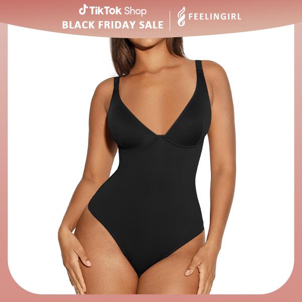 FeelinGirl Womenswear Bodysuit Nylon Comfort Jumpsuit Thong Basic Fabric