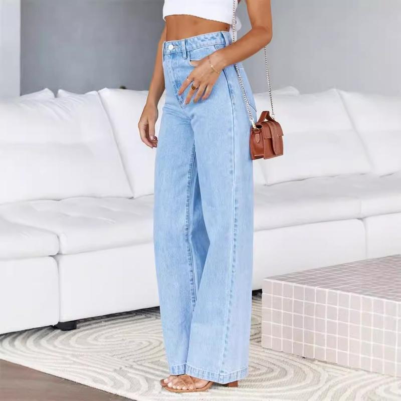 Womens Jeans Mid Waisted Straight Leg Loose Stretchy Lightweight Tummy Control Trendy Jeans for Women 2024 casual jean wide leg jeans