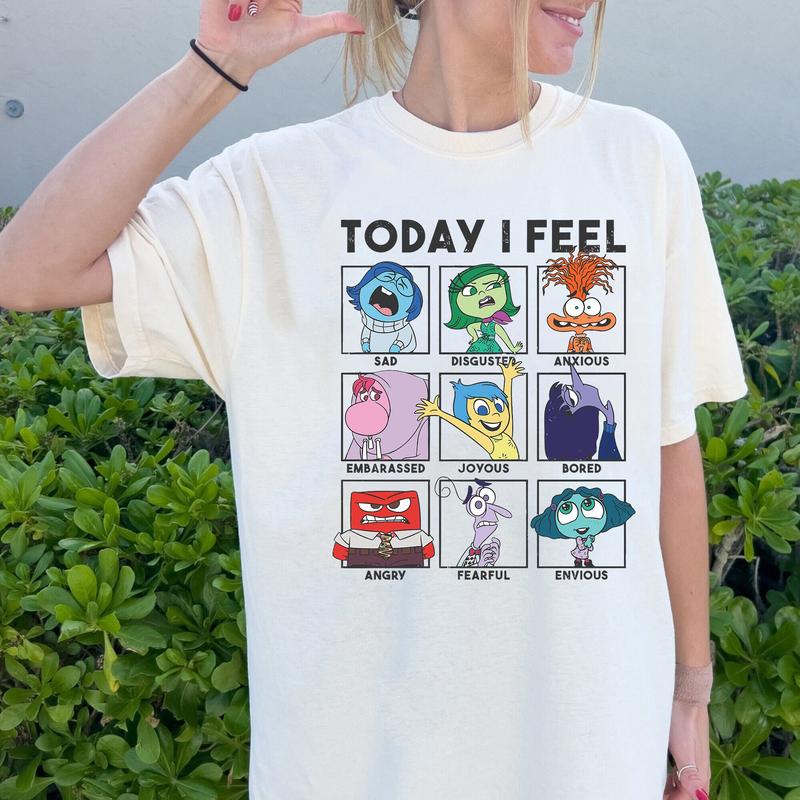 Today I Feel Shirt, Inside Out Characters T-Shirt , Inside Out Family Tee, Inside Out 2 Sweatshirt, Inside Out Matching Gift, Emotions Tee 190624VACL-123