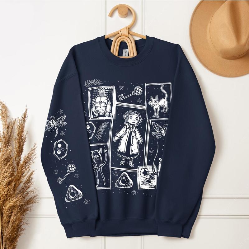 Coraline Three Ghost finding Sweatshirt Hoodie, Coraline Fantasy movies tshirt, Horror Character Shirt, Halloween Crewneck Sweatshirt