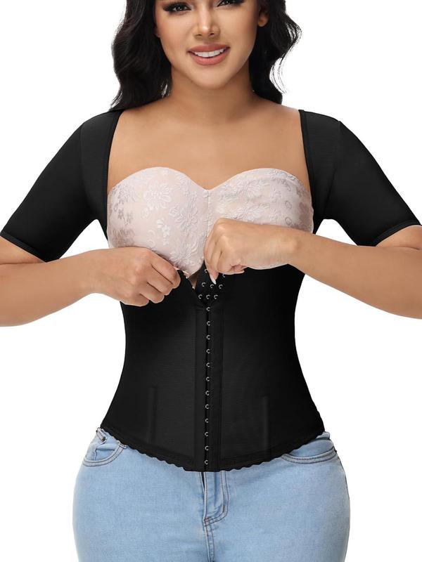 SHAPEASY Corset for Women Workout Fajas Colombianas Shapewear Tops Short Sleeves Underwear