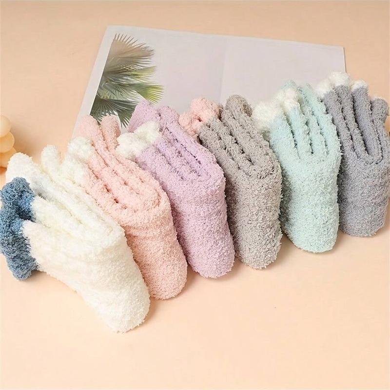 8 Pairs Fuzzy Floor Socks, Comfy & Warm Mid Tube Socks, Women's Stockings & Hosiery,Sports Socks