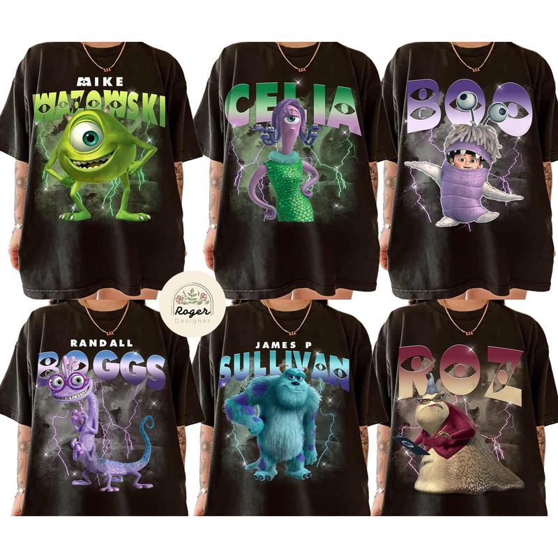 Monster Inc Characters shirt, Cartoon Family Matching T-shirt, Mike Sully Celia Roz, Monster Inc shirt, Monsters University Tee BQUGL