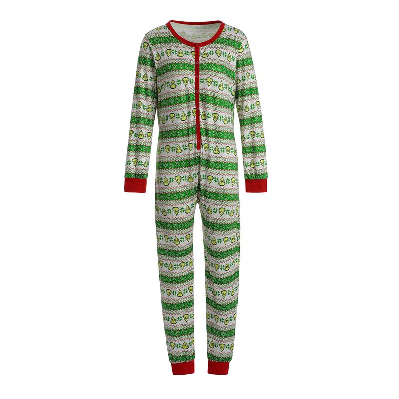 Christmas Family Matching Button  Pajama Long Sleeve Onesie Pajamas Jumpsuit Sleepwear