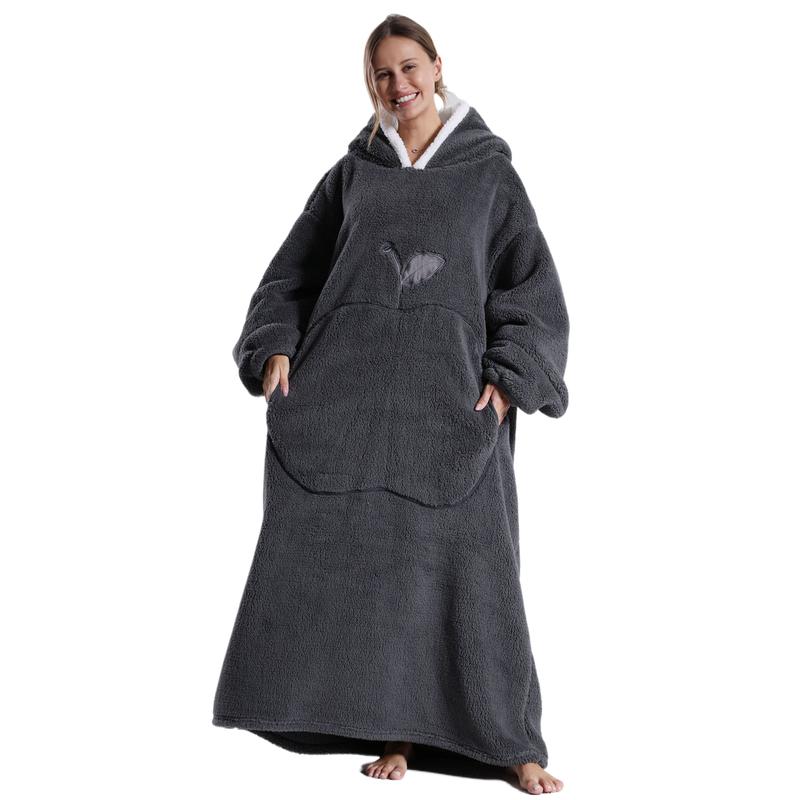 Christmas Day Gift Plus Size Wearable Hoodie Blanket for Women Men, Oversized Hoodie Blanket Cozy Warm Flannel Sweatshirt with Big Pocket, Loungewear Womenswear Hooded Blanket as Gifts for Mom Girlfriend,