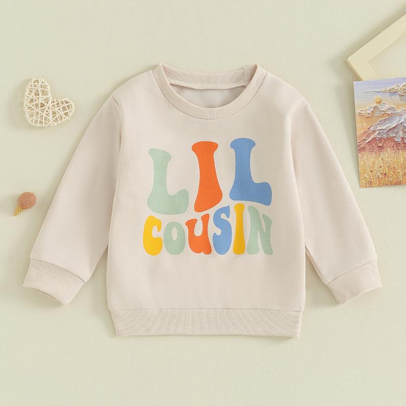 Baby Girl Boy Cousin Crew Sweatshirt Romper Big Lil Cousin Bubble Onesie Fall Winter Clothes Sibling Matching Outfit