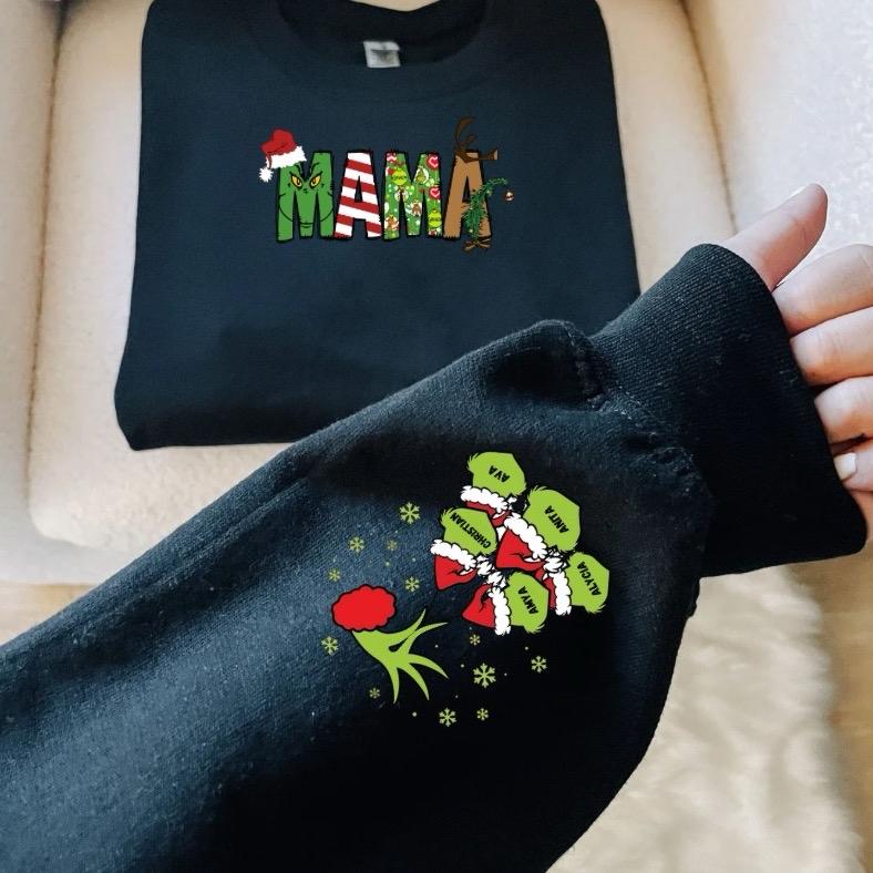 Mama Christmas Personalized with Kids Names Sweatshirt or Hoodie