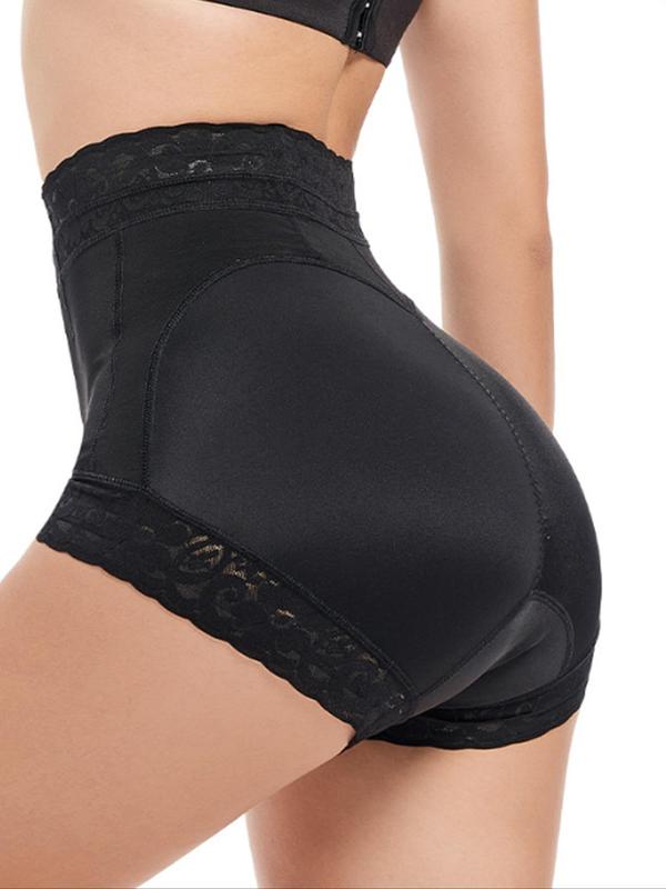 Women's Contrast Lace High Waist Shapewear Shorts, High Stretch Seamless Shaper, Tummy Control Butt Lifter, Ladies Shapewear Bottoms for Yoga Gym Workout