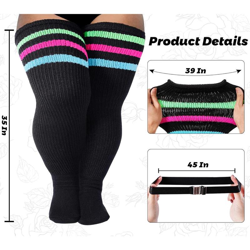 Plus Size Thigh High Socks for Thick Thighs- Extra Long Womens Cable Knitted Over Knee High Leg Warmer Womenswear Underwear