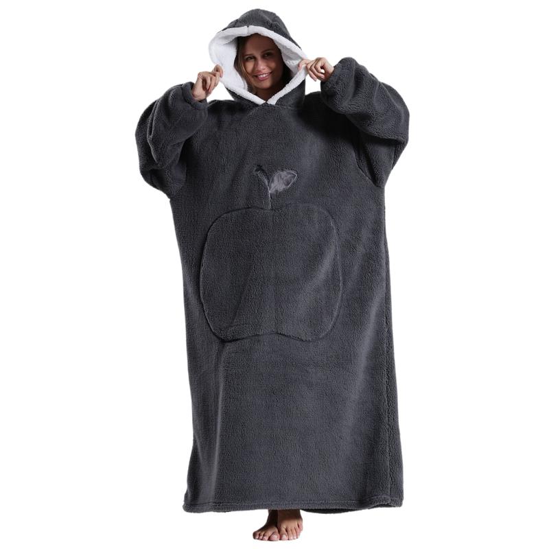 Christmas Day Gift Plus Size Wearable Hoodie Blanket for Women Men, Oversized Hoodie Blanket Cozy Warm Flannel Sweatshirt with Big Pocket, Loungewear Womenswear Hooded Blanket as Gifts for Mom Girlfriend,