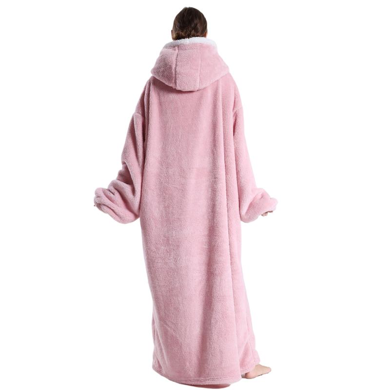 Christmas Day Gift Plus Size Wearable Hoodie Blanket for Women Men, Oversized Hoodie Blanket Cozy Warm Flannel Sweatshirt with Big Pocket, Loungewear Womenswear Hooded Blanket as Gifts for Mom Girlfriend,