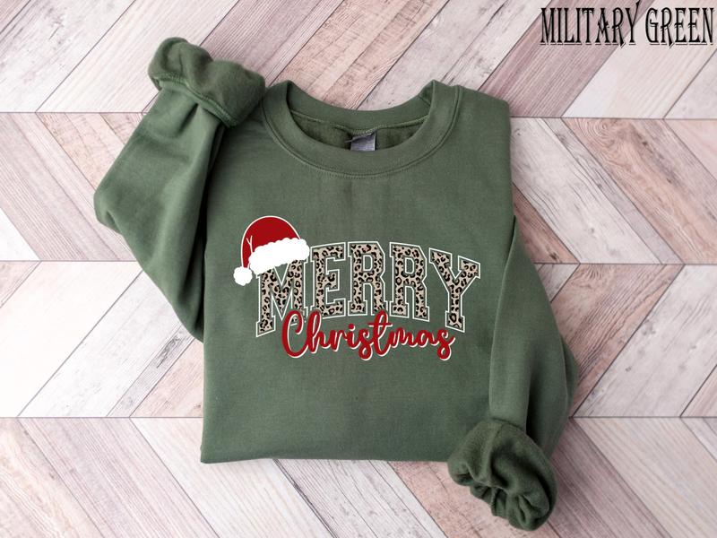 Merry Christmas Cute Winter Shirt Sweatshirt Hoodie, Retro Crewneck, Gift For Xmas, Cotton, Womenswear Tops