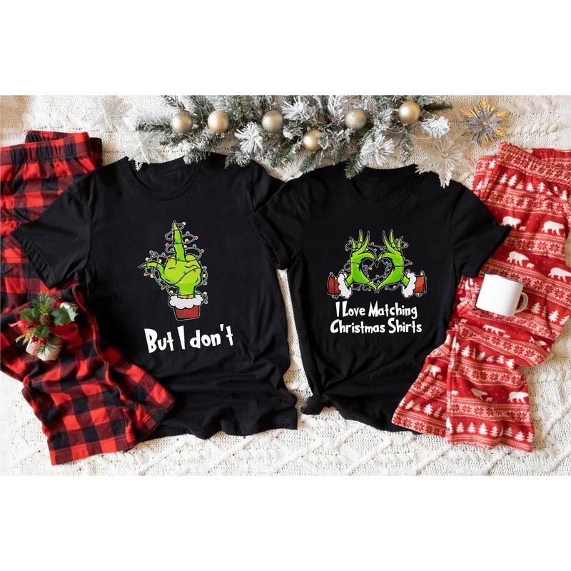 I Love Matching Christmas Shirts,But I Don't Matching Shirt,Sarcastic Mr And Mrs Christmas Outfit,Funny Couple Christmas Matching Shirts