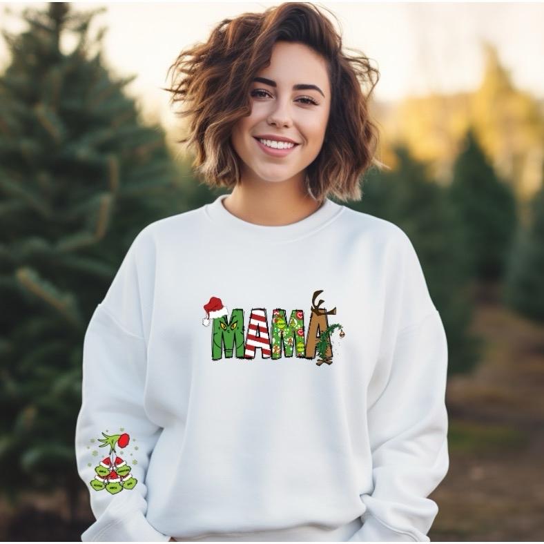 Mama Christmas Personalized with Kids Names Sweatshirt or Hoodie