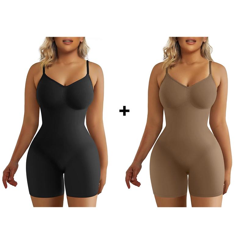 SHAPERX 2 Piece Seamless Tummy Control Shapewear Full Body Women's Bodysuit sexy bodysuit