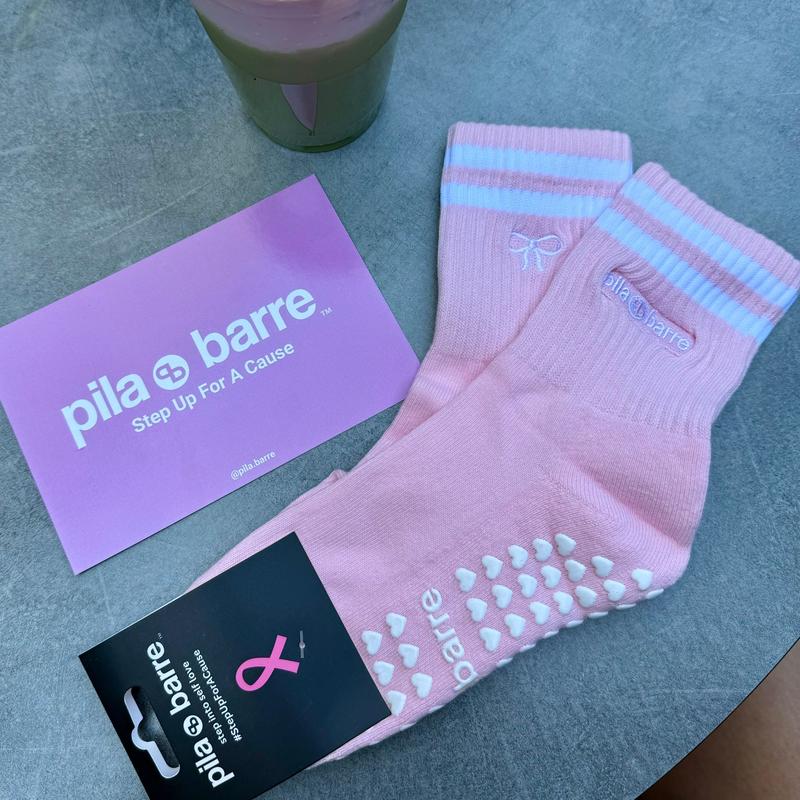 Pila Pink Sock for Women - Comfortable and Cotton Material for pilates, lagree, and barre