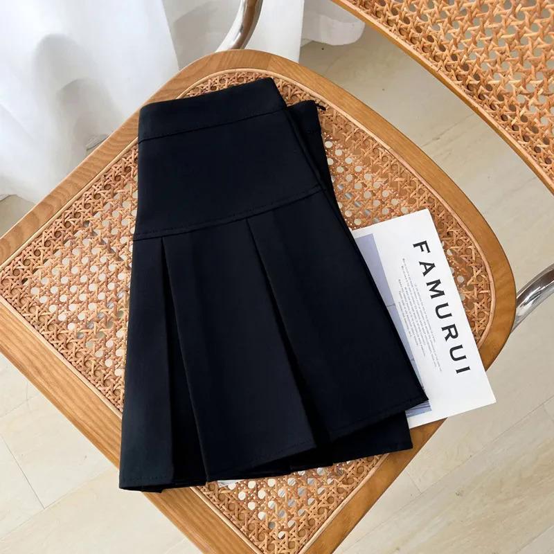 Grey JK Pleated Skirt Women Summer High Waist Solid Preppy Dance Skirts Y2K Korean Slim All-match Mini Skirts New Womenswear Bottom Comfort Palda Basic Minimalist