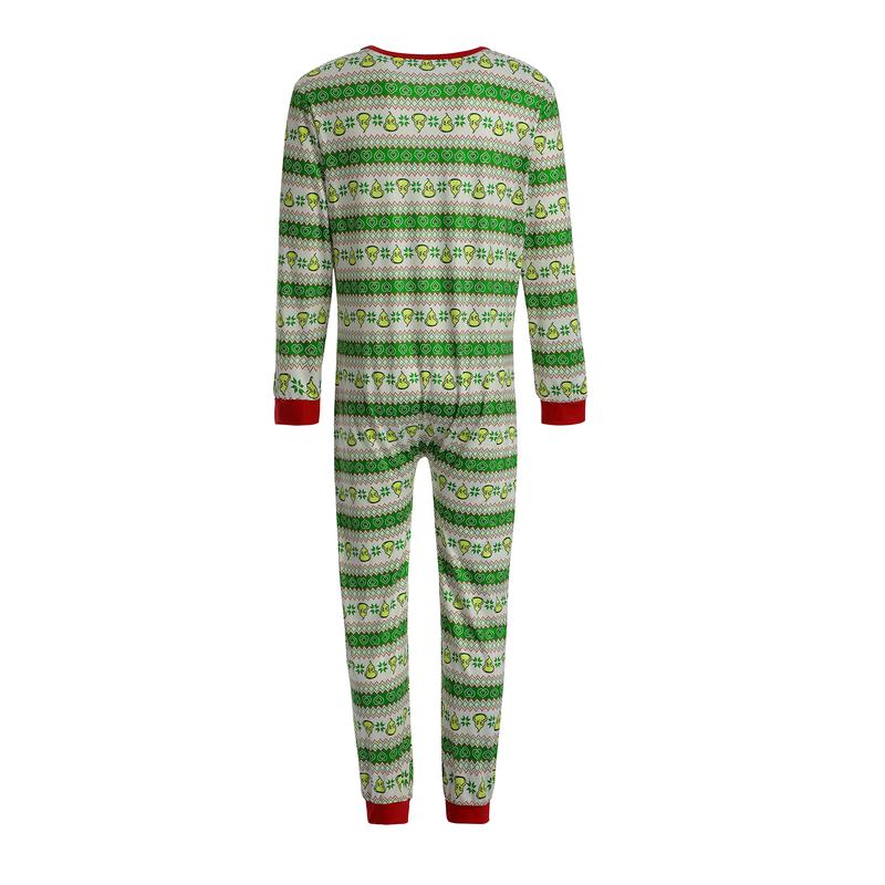 Christmas Family Matching Button  Pajama Long Sleeve Onesie Pajamas Jumpsuit Sleepwear