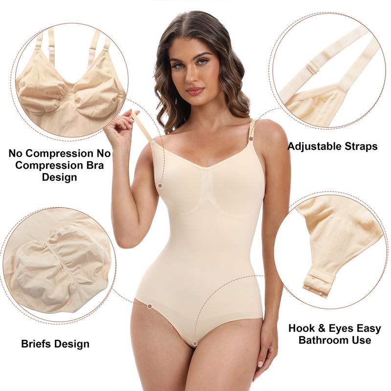 SHAPERX Bodysuit for Women Tummy Control Shapewear Seamless Sculpting Briefs Style Womenswear Underwear