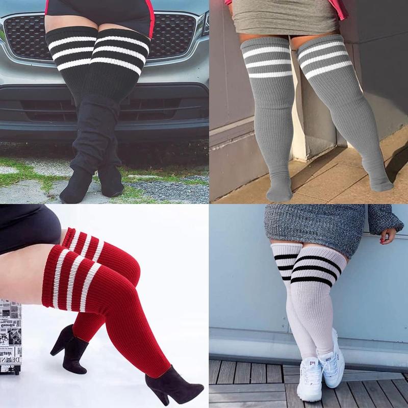 Plus Size Thigh High Socks for Thick Thighs- Extra Long Womens Cable Knitted Over Knee High Leg Warmer Womenswear Underwear