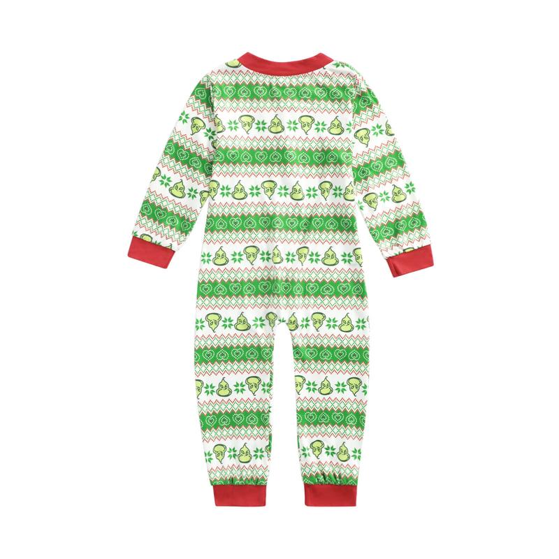 Christmas Family Matching Button  Pajama Long Sleeve Onesie Pajamas Jumpsuit Sleepwear