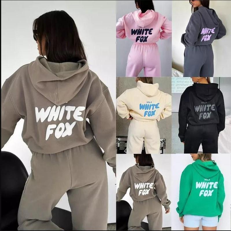 White Fox Boutique Hoodies Tracksuit Set Sweatshirt Womens Pullover K4J